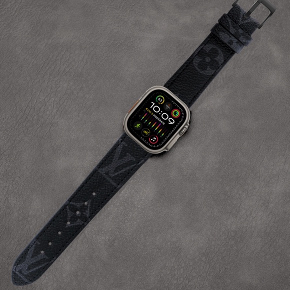 DESIGNER APPLE WATCH 38MM 40MM 41MM 42MM 44MM 45MM 46MM 49MM L V DENIM - Picture 7 of 8